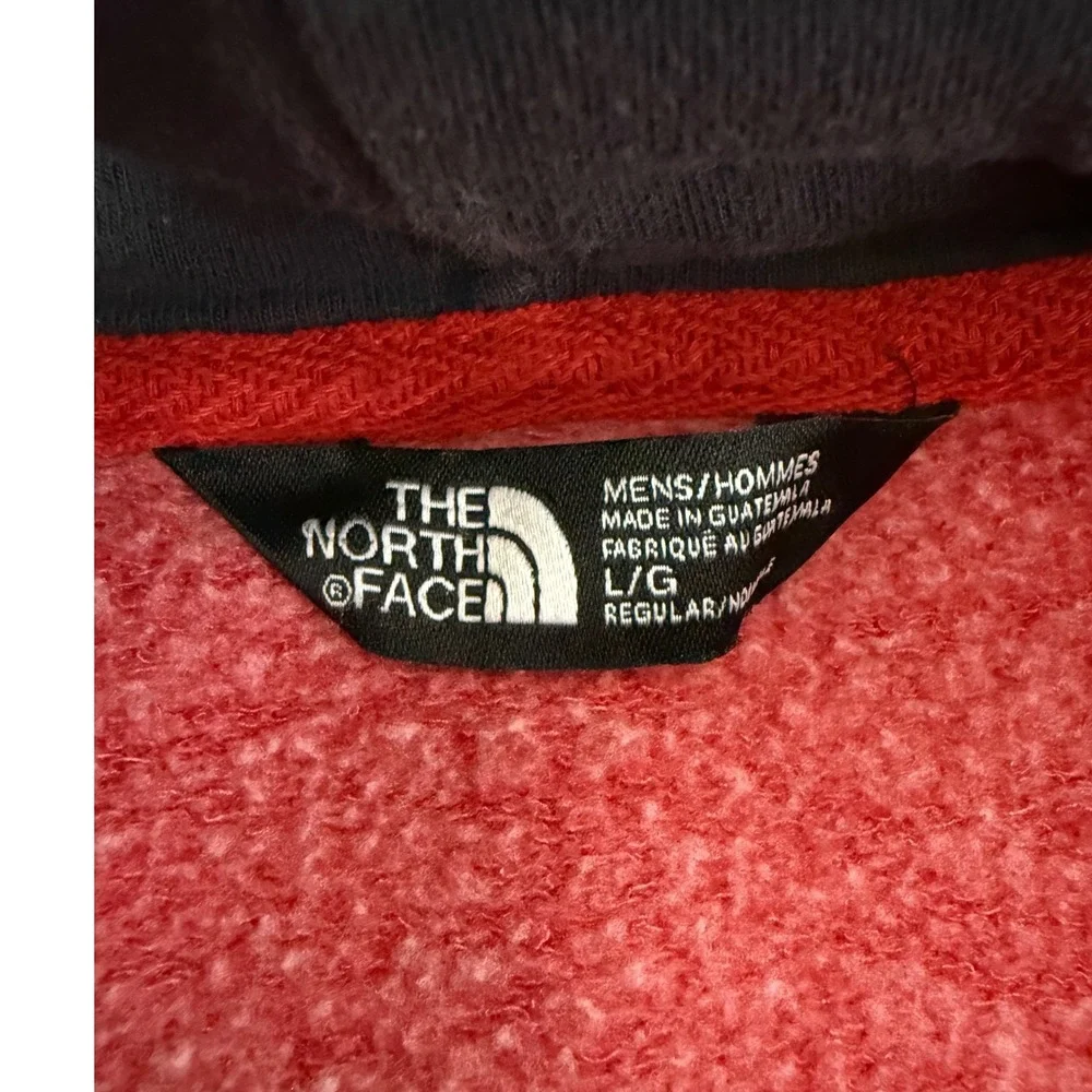 The North Face Hoodie Men's Large Pullover Graphic Half‎ Dome Logo Heather Red